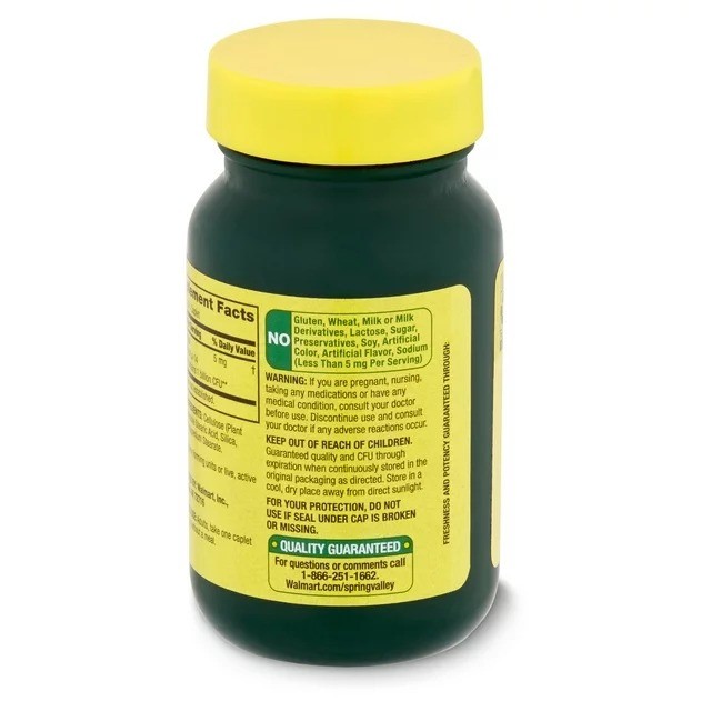 Spring Valley Probiotic Acidophilus Salud Digestiva - 1 Billón de Cultivo Activo por Cápsula - 30 Cápsulas - Imagen 5
