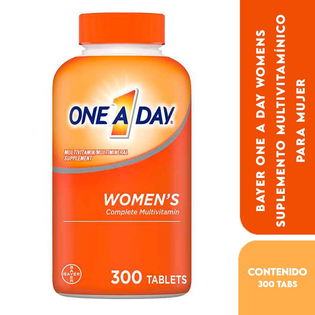 Bayer One A Day Womens Suplemento Multivitamínico para Mujer con Vitamina A, B, C, D y E, Calcio y Magnesio 300 Tabletas