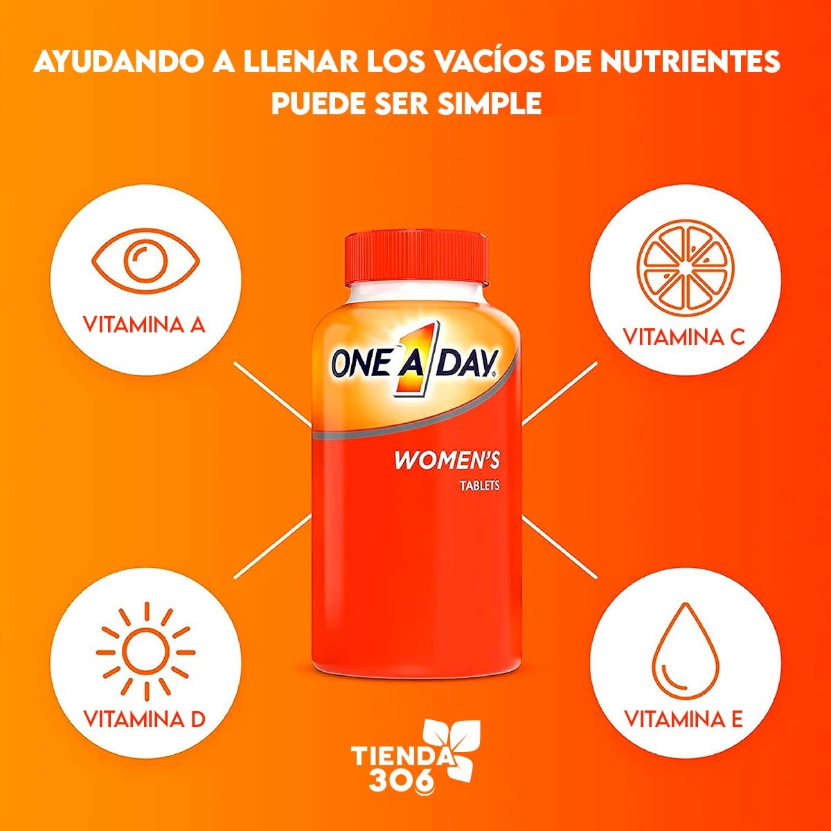 Bayer One A Day Womens Suplemento Multivitamínico para Mujer con Vitamina A, B, C, D y E, Calcio y Magnesio 300 Tabletas - Imagen 7