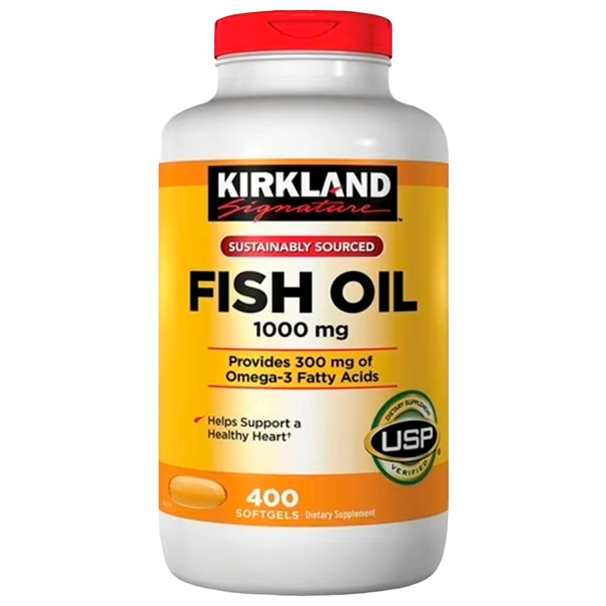 Kirkland Omega 3 Aceite de Pescado Fish Oíl 1000 mg (250 mg de EPA + DHA Omega-3 por porción) 400 Cápsulas Blandas