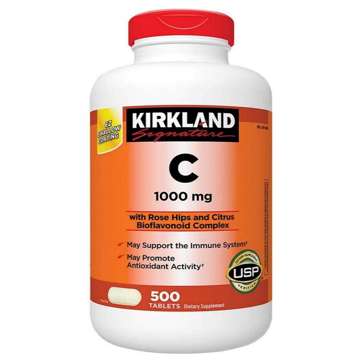 Kirkland Vitamina C con Complejo de Bioflavonoides de Rosa Mosqueta y Citricos 1000 mg 500 Tabletas