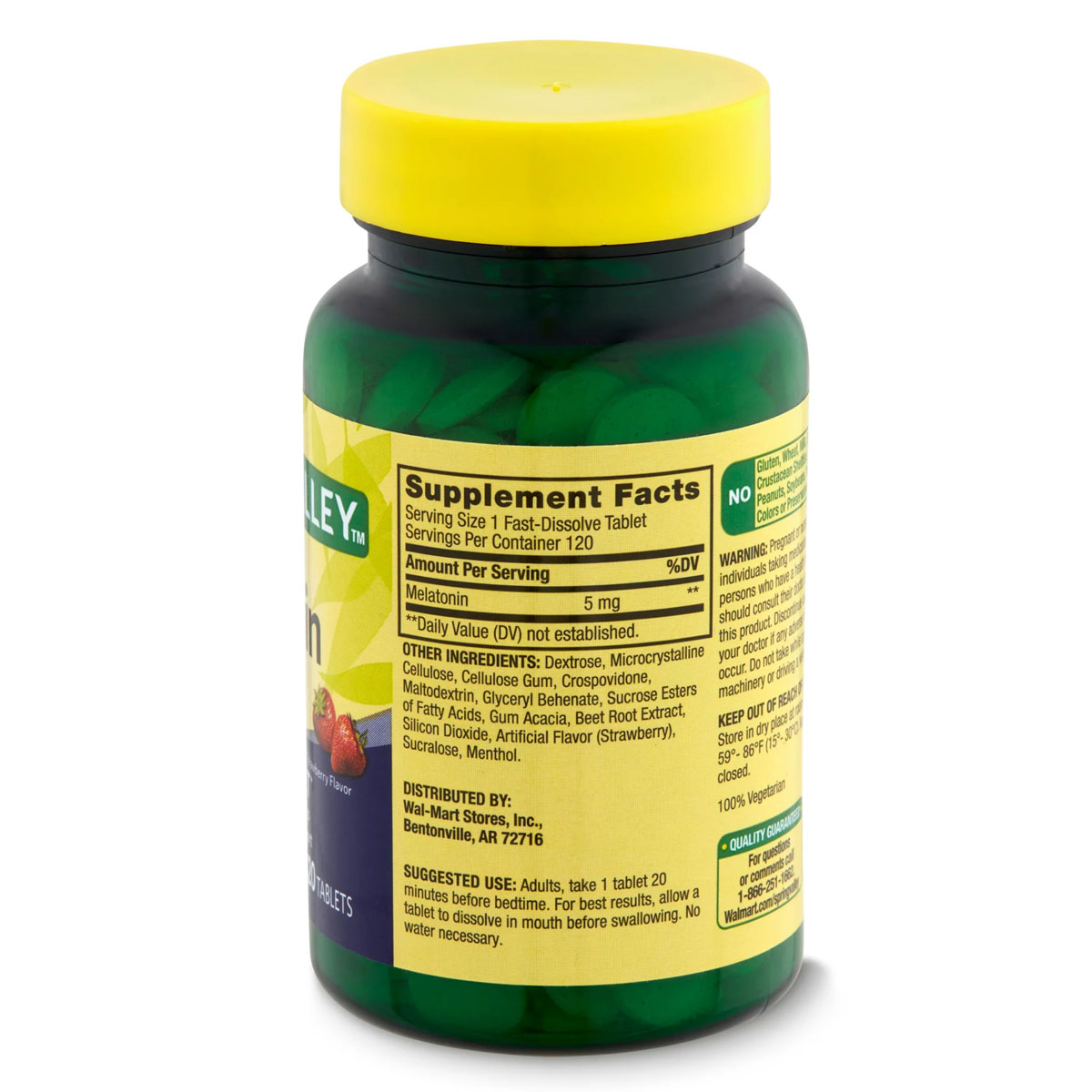 Spring Valley Melatonina 5 Mg Sabor a Fresa 120 Tabletas - Imagen 2
