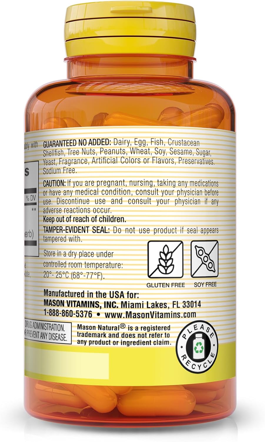 Mason Natural Premium Herb Ginkgo Biloba 125 mg Hierba Adaptógena 60 Cápsulas - Imagen 3