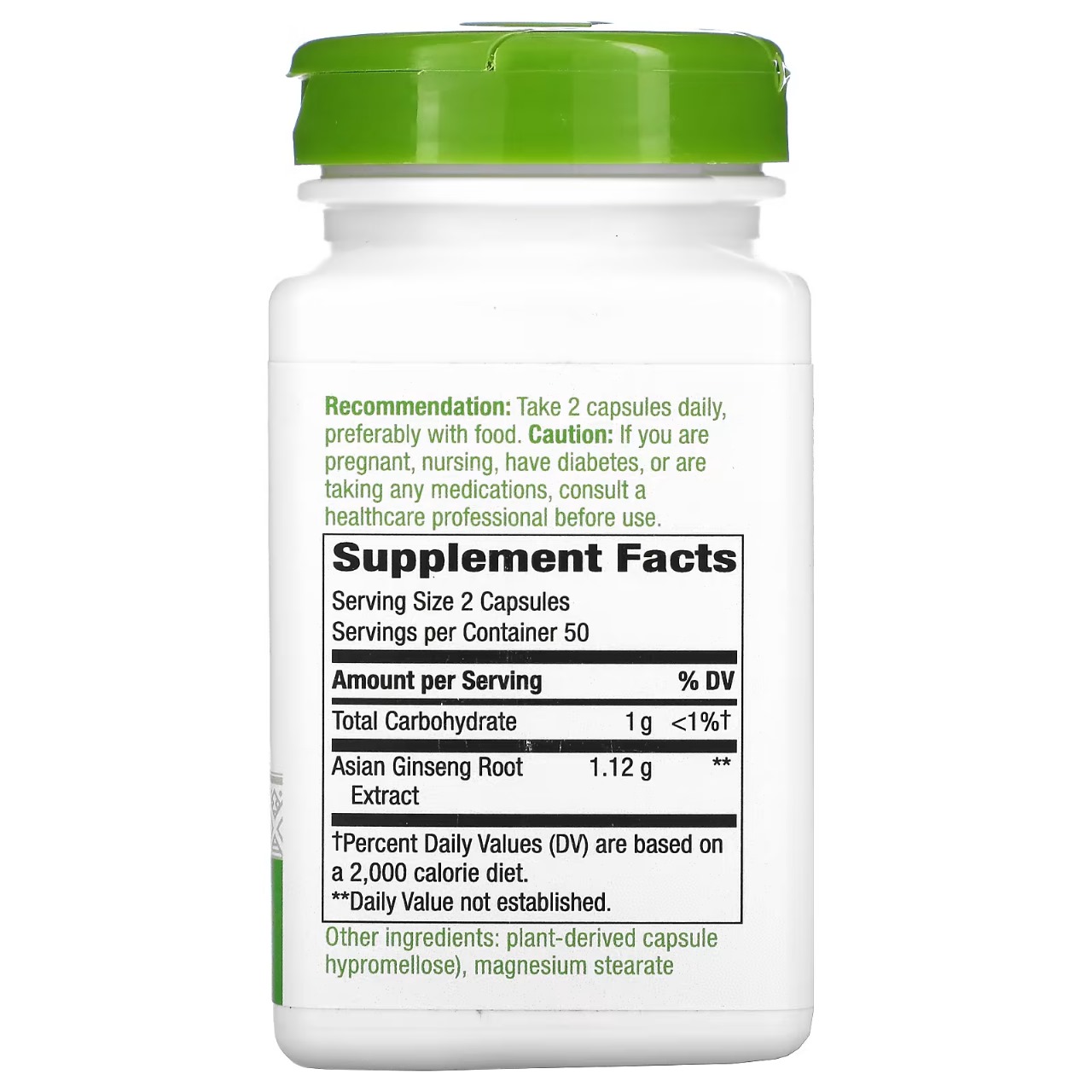 Nature's Way Asian Ginseng Combate La Fatiga 1,120 mg Por Servicio 100 Cápsulas Veganas - Imagen 2