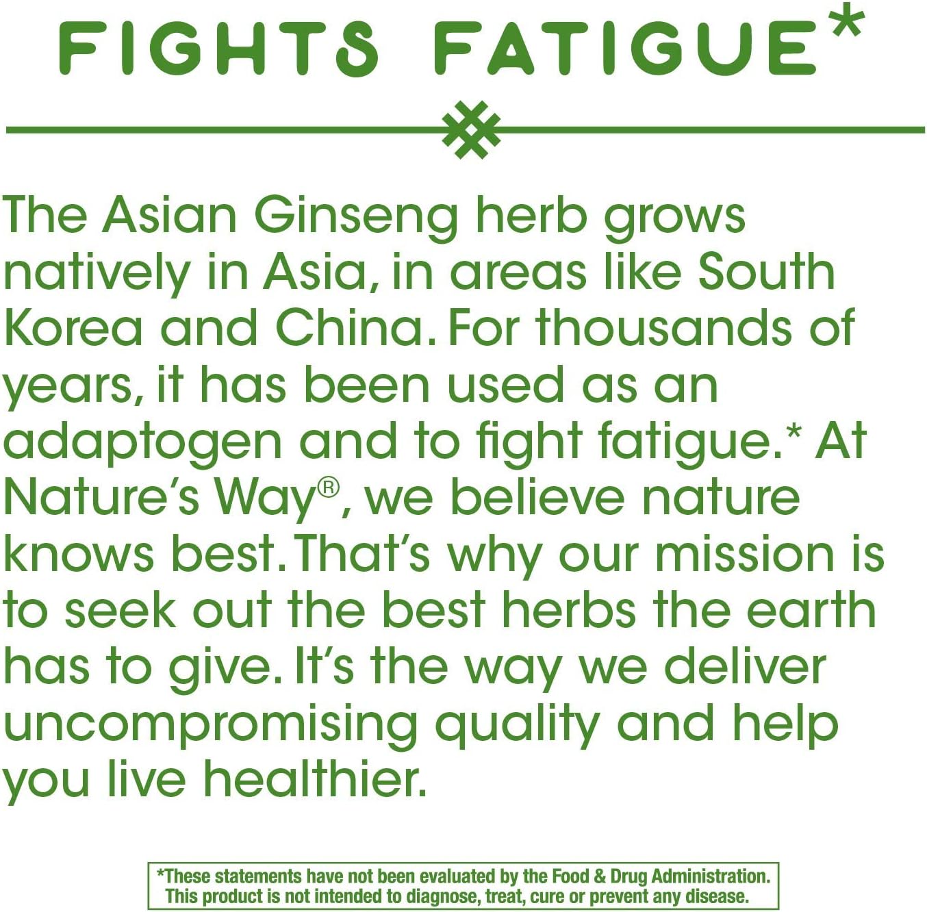 Nature's Way Asian Ginseng Combate La Fatiga 1,120 mg Por Servicio 100 Cápsulas Veganas - Imagen 4