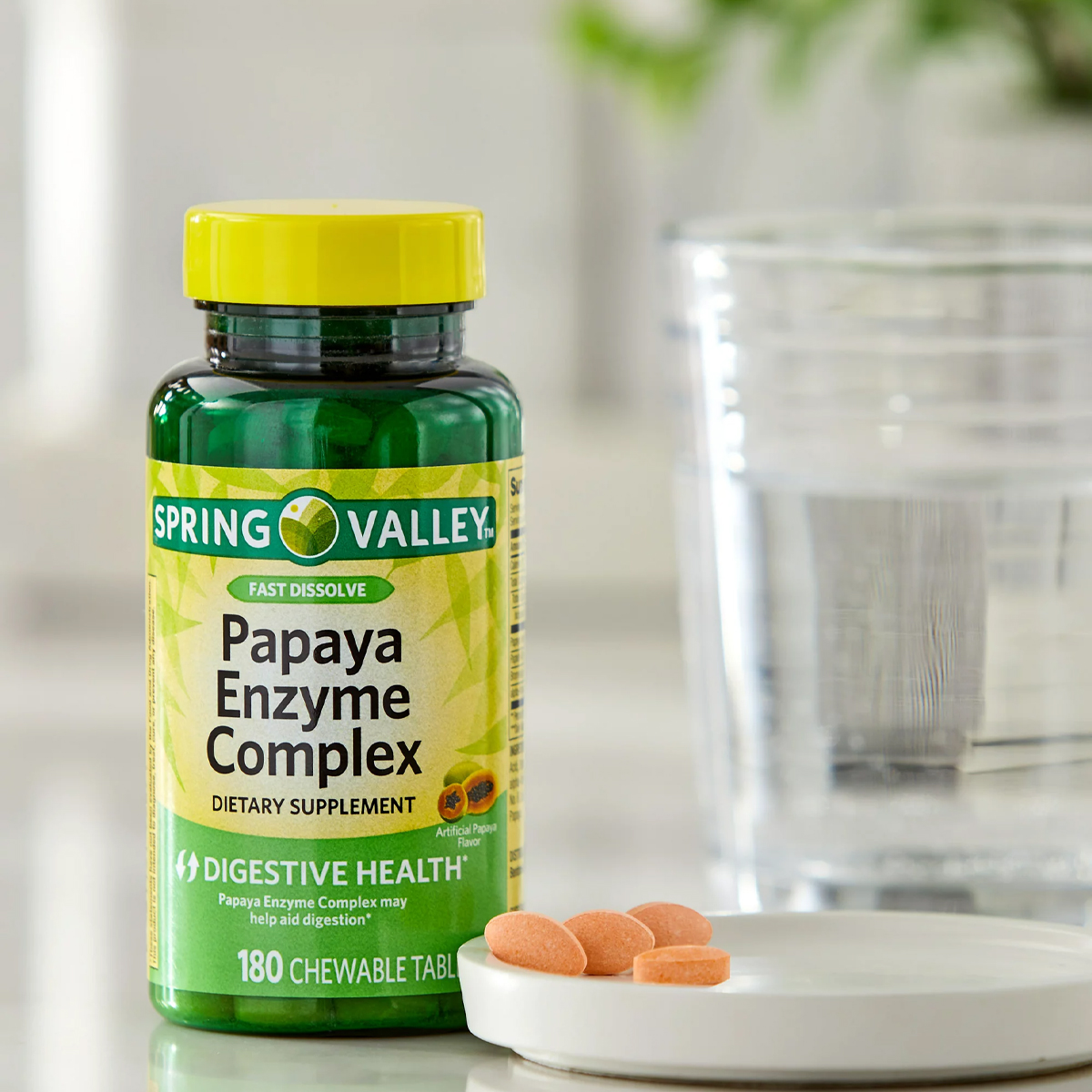 Spring Valley Enzimas de Papaya Complex - Papaya Enzyme Complex Salud Digestiva 180 Tabletas Masticables - Imagen 5