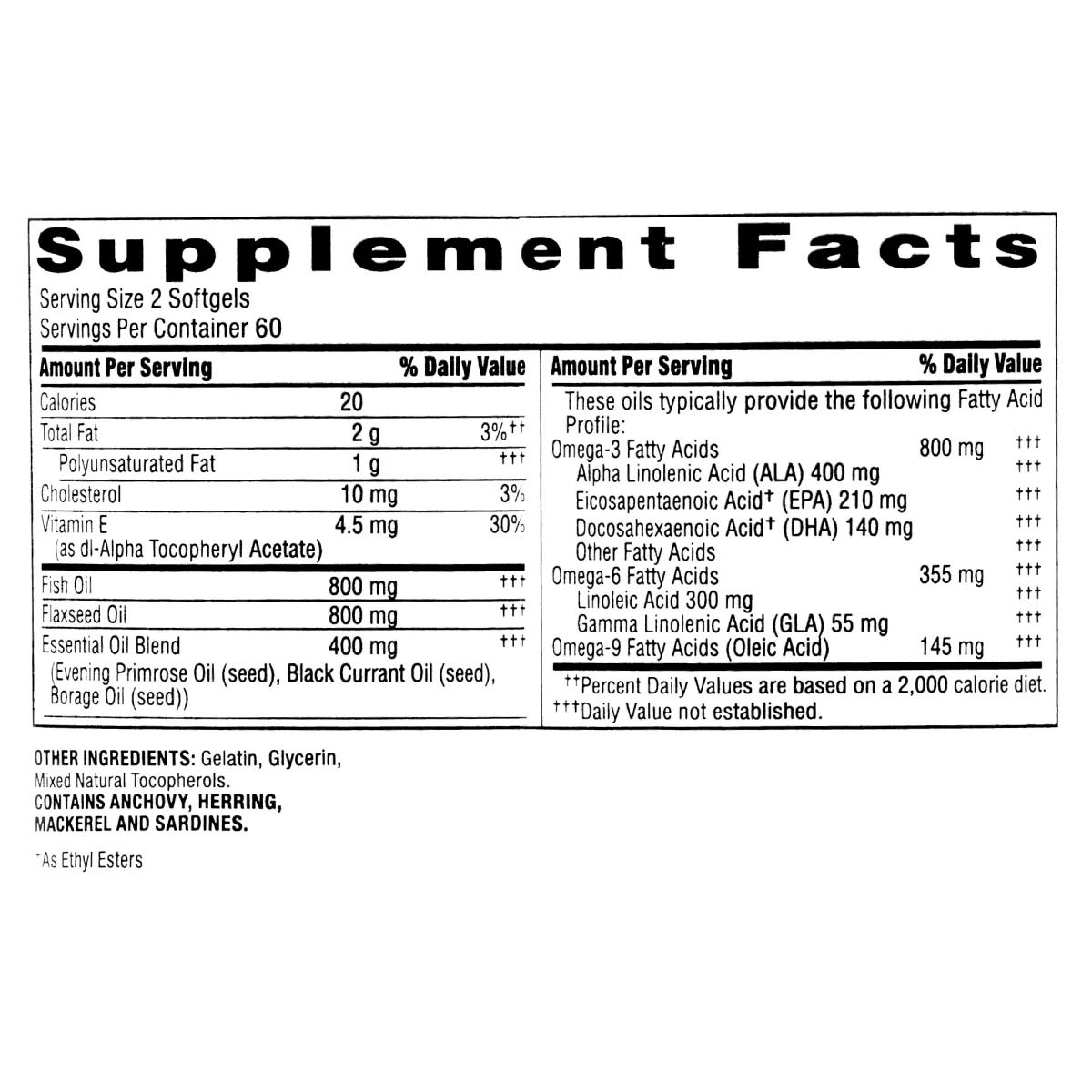 Spring Valley Triple Omega 3-6-9, Fish Oil 800 mg, Flax Oil 800 mg, Borage Oil, Apoya la Salud del Corazón 120 Cápsulas Blandas - Imagen 4