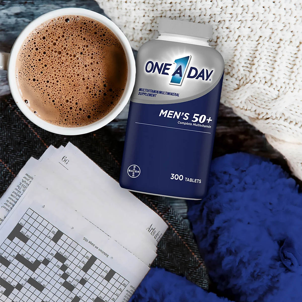 Bayer One A Day Men's 50+ Suplemento Multivitaminico, Apoyo en 6 Áreas para Tener un Envejecimiento Saludable 300 Tabletas - Imagen 3