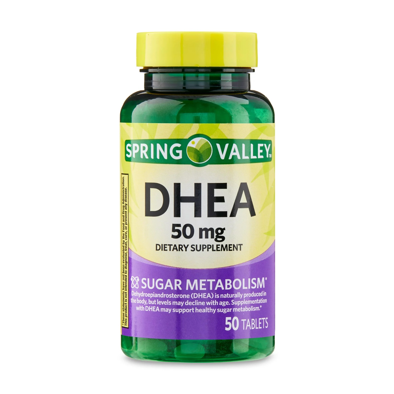 Spring Valley Tabletas DHEA Mejora al Metabolismo del Azucar 50 mg - 50 Tabletas