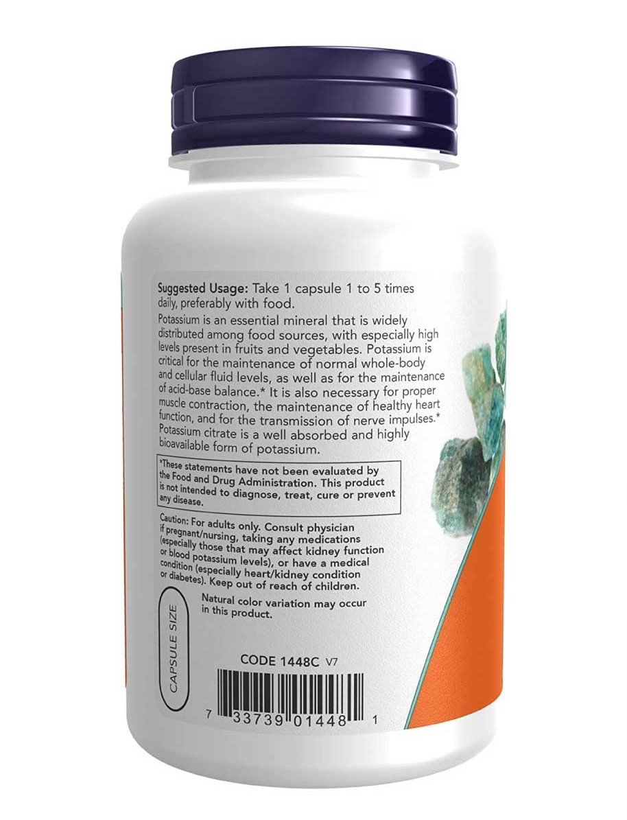 Now Citrato de Potasio (Potassium Citrate) 99 mg 180  Cápsulas - Imagen 2