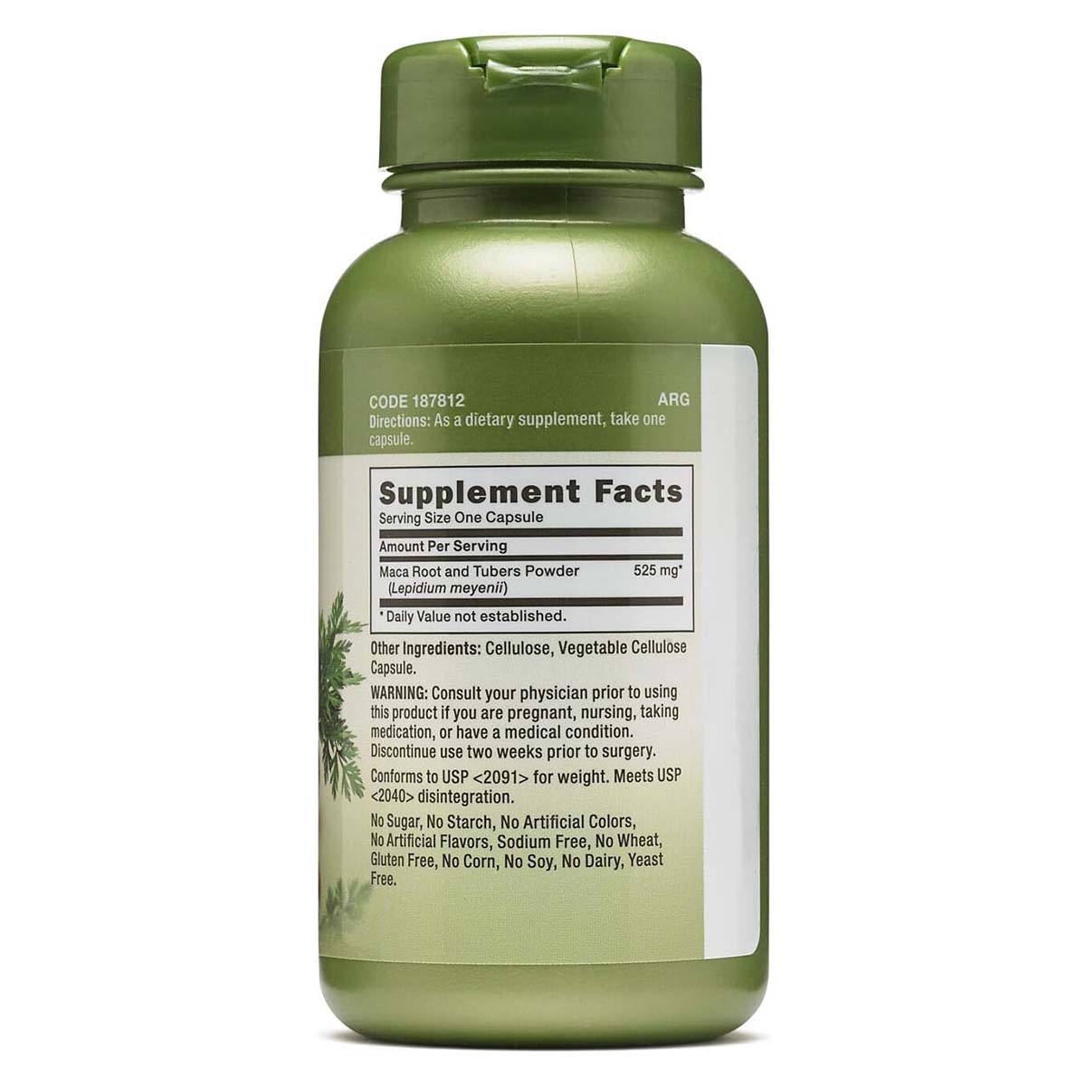 GNC Herbal Plus Maca Root, Hierba entera Vegetariana para el Apoyo a la vitalidad, 525mg - 100 Cápsulas - Imagen 2