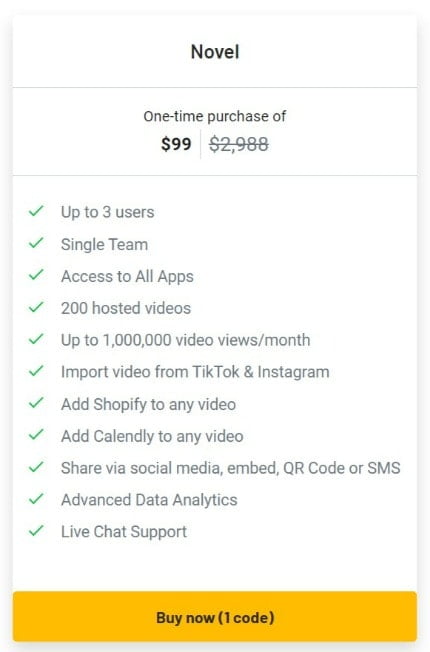 novel lifetime deal image