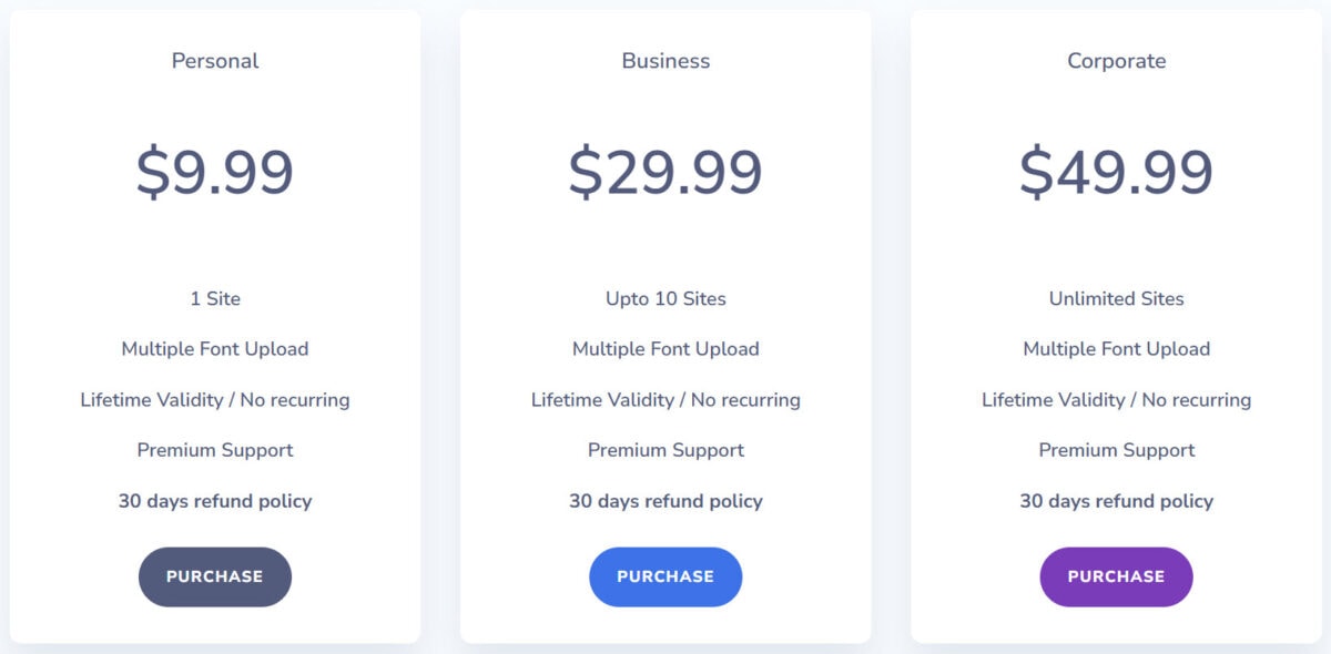 Use any font premium plugin lifetime deal pricing
