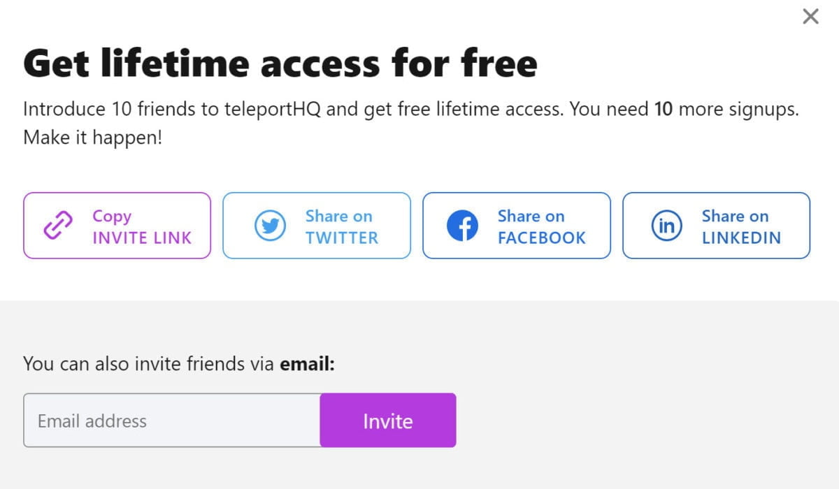 TeleportHQ Free Deal