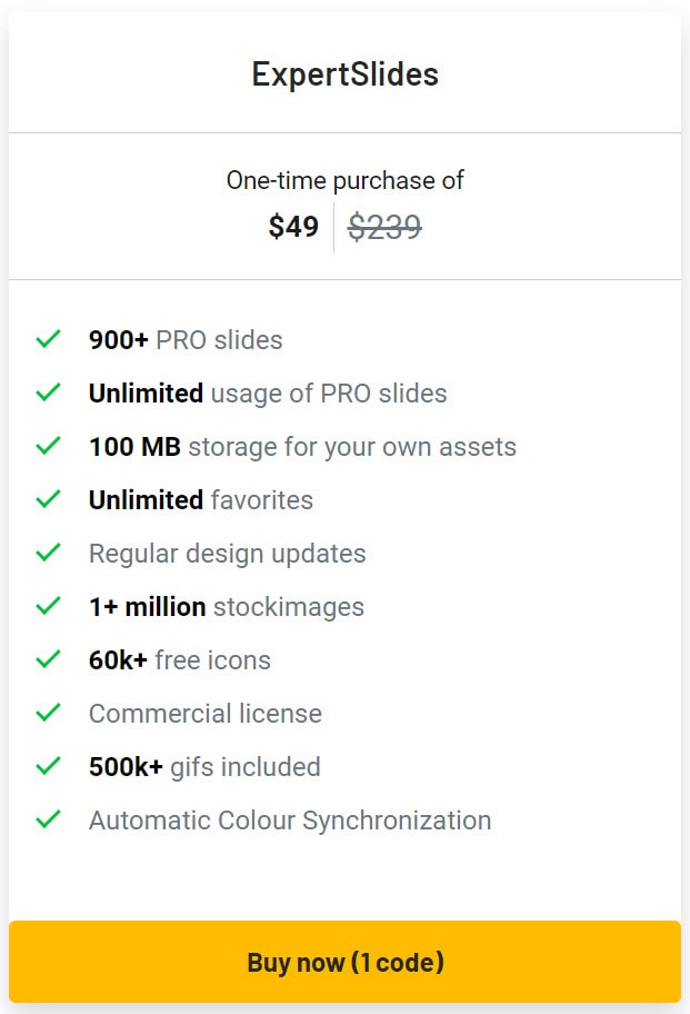 Expertslides lifetime deal pricing