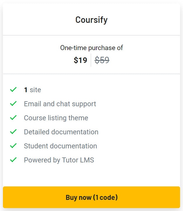 Coursify lifetime deal pricing