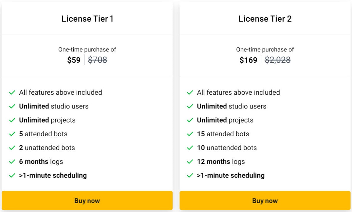 Python rpa lifetime deal pricing