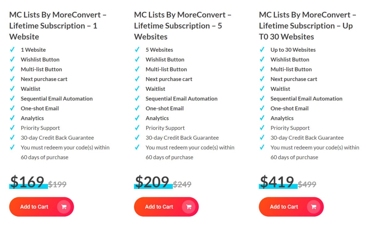 Moreconvert lifetime deal pricing