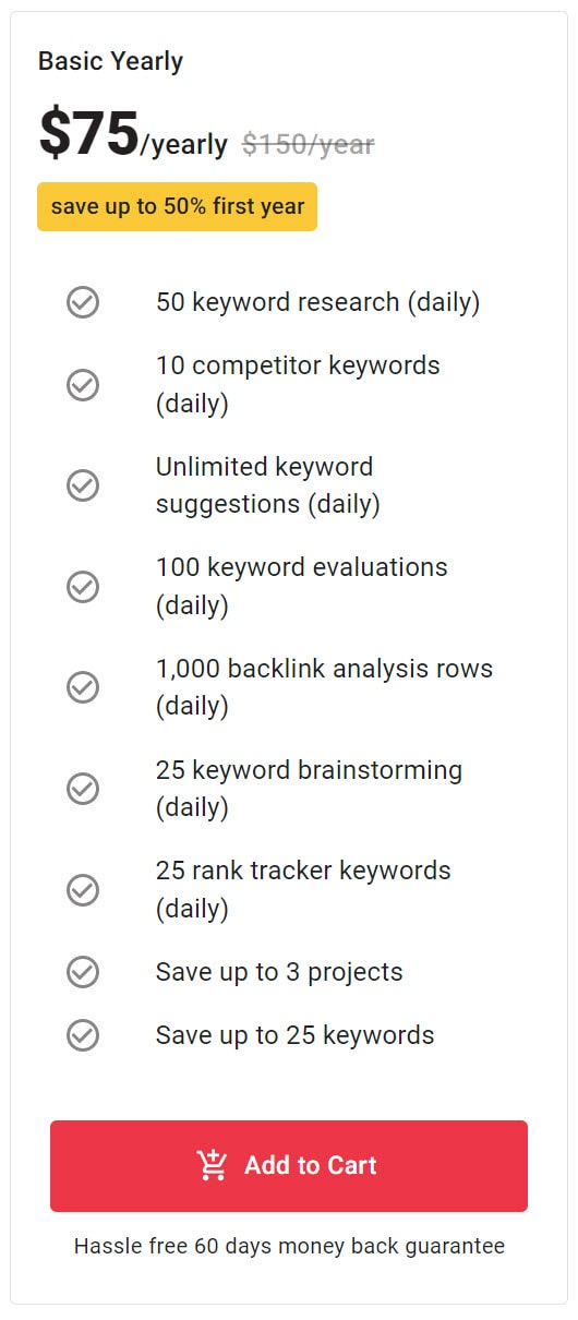 Keyword Revealer Lifetime Deal Pricing