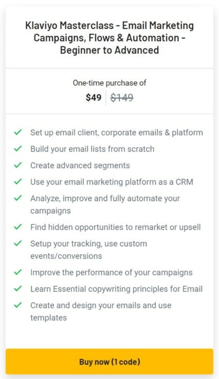klaviyo-masterclass lifetime deal image 2