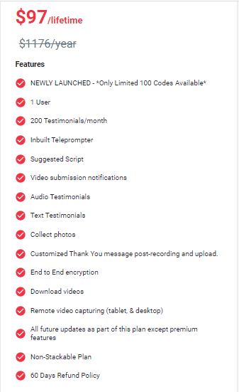 Testimonials deal screenshot