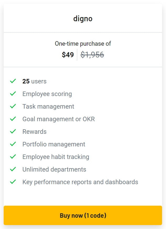Digno lifetime deal pricing
