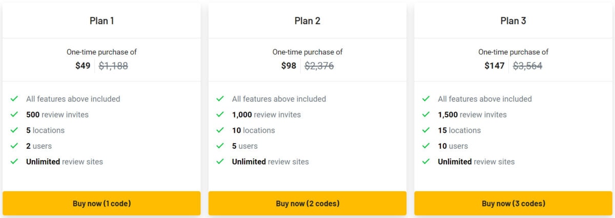 Reeview lifetime deal pricing