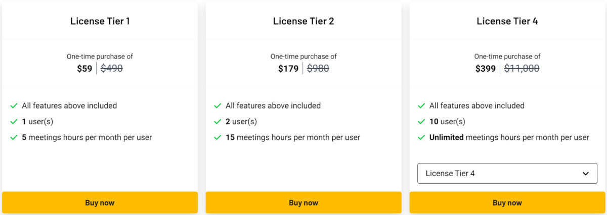 Spiky lifetime deal pricing