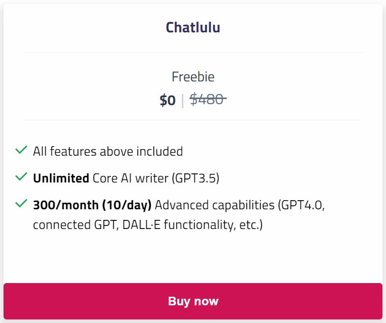 Chatlulu Lifetime Free Deal Pricing
