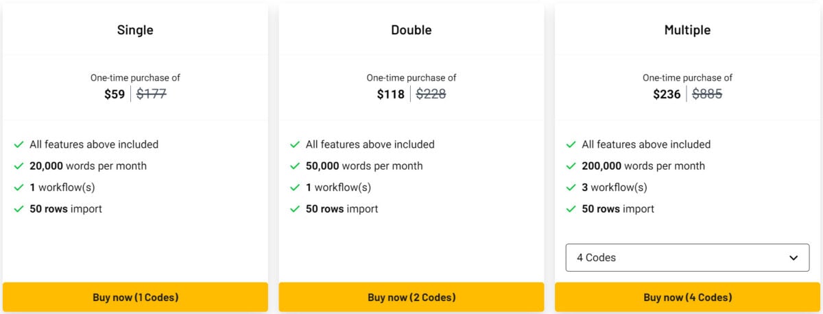 Contentbot.ai Lifetime Deal Pricing