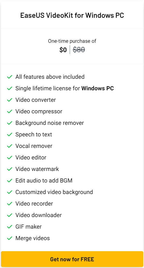 Easeus Videokit Lifetime Deal Pricing