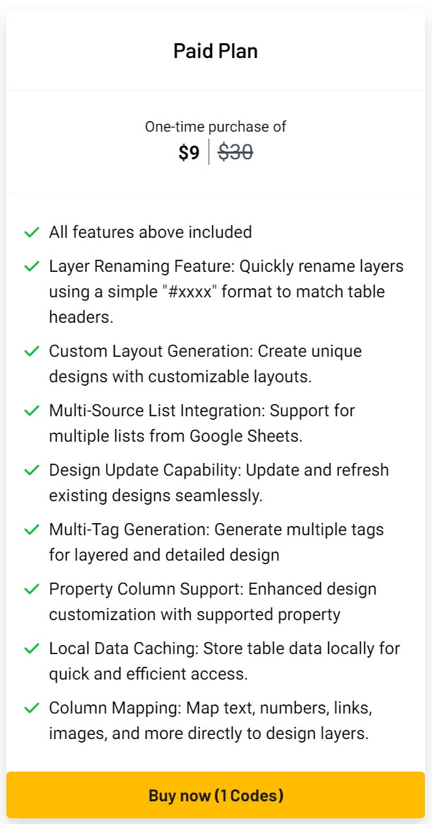 Table To Figma Lifetime Deal Pricing