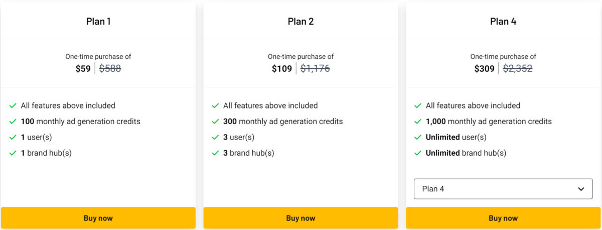 Adcopy.ai Lifetime Deal Pricing