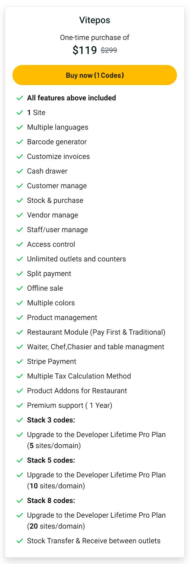 Vitepos Lifetime Deal Pricing Ii