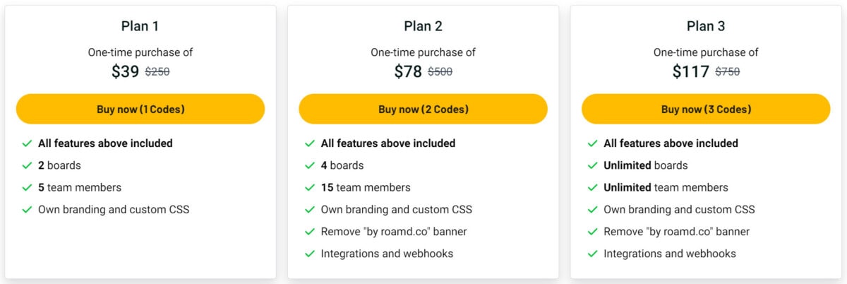 Roadm.co Lifetime Deal Pricing