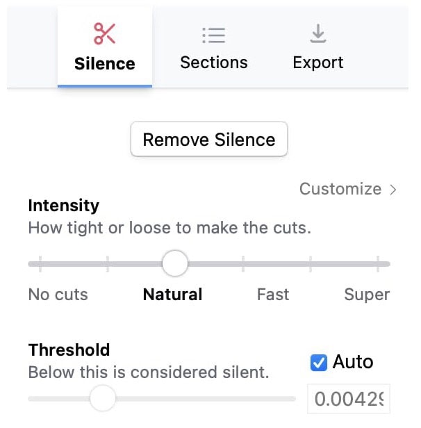 Recut Silince Control