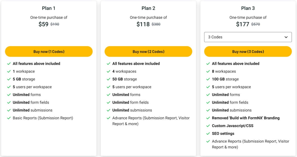 Formnx Lifetime Deal Pricing I