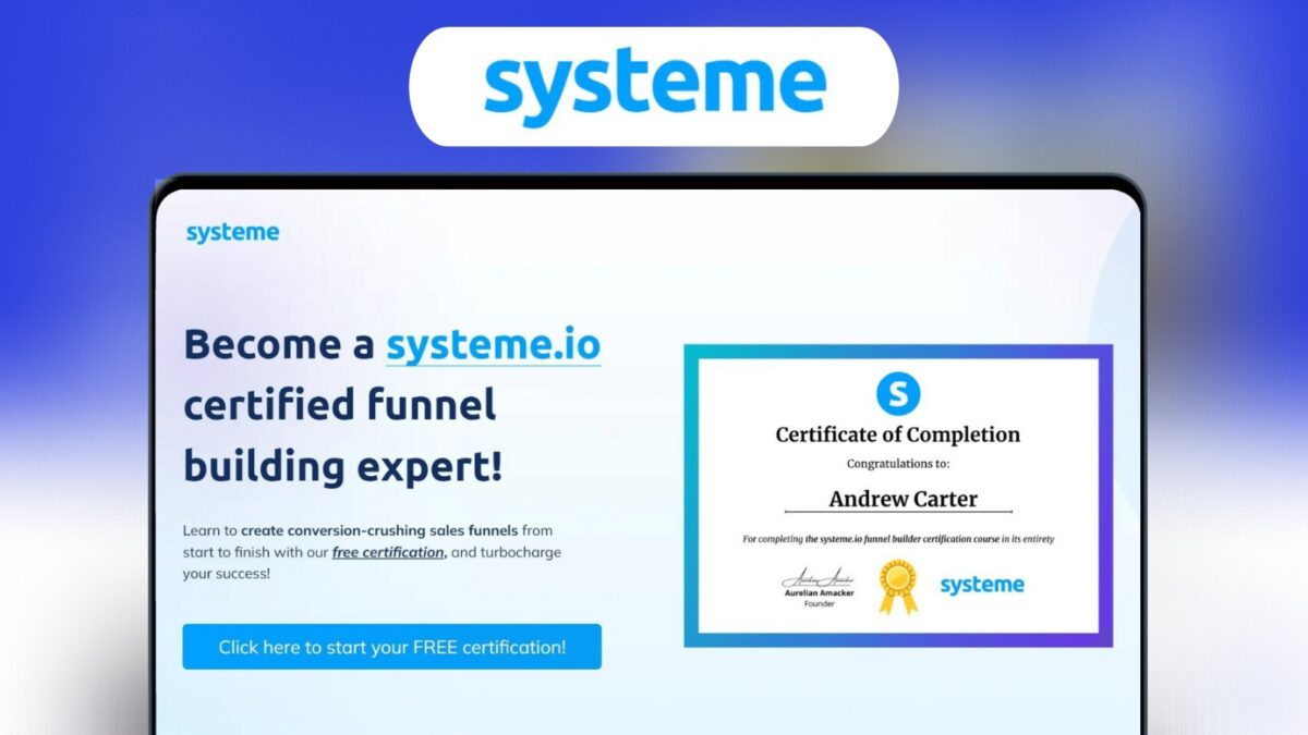 Systeme Free Funnel Builder Certification Course Image