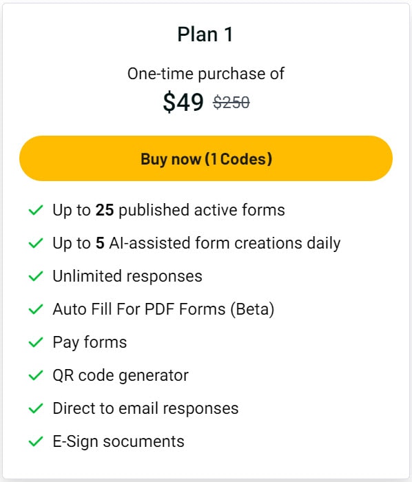 Fillable Solutions Lifetime Deal Pricing