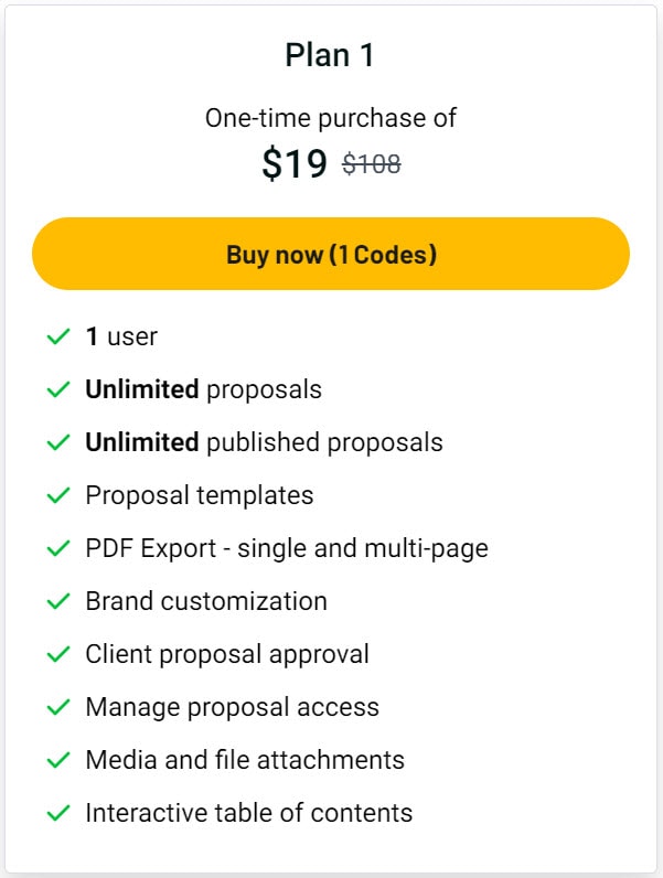 Propoze Lifetime Deal Pricing