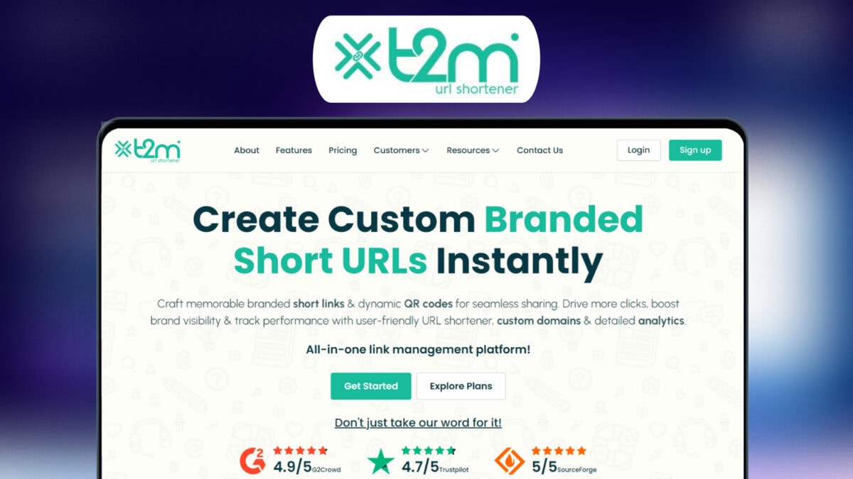 T2m Url Shortener Lifetime Deal Image