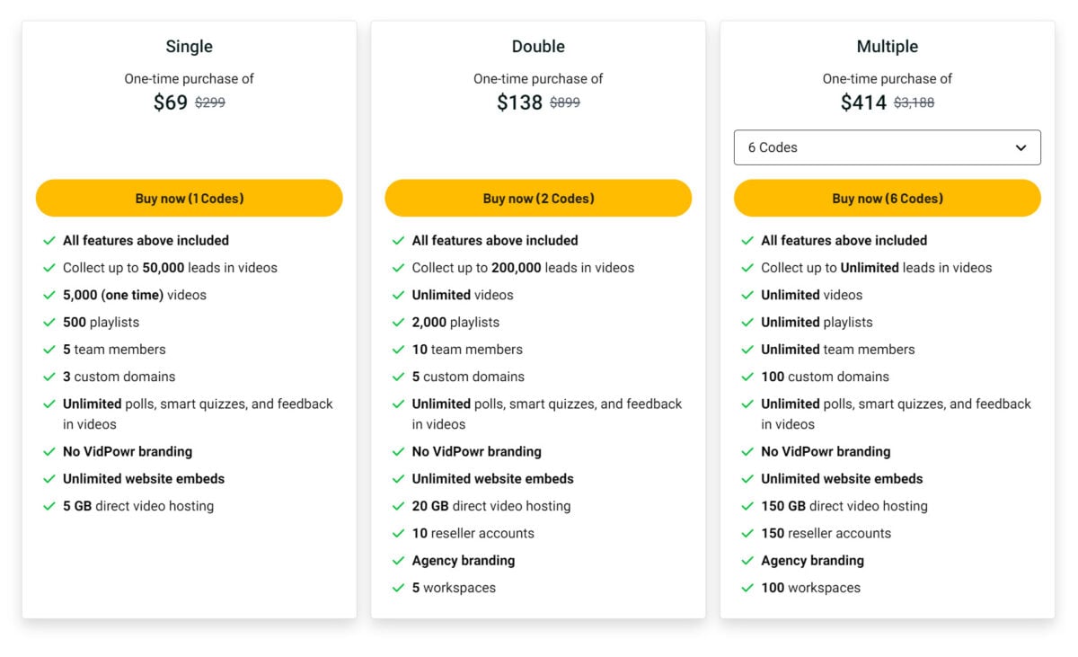 Vidpowr Lifetime Deal Pricing