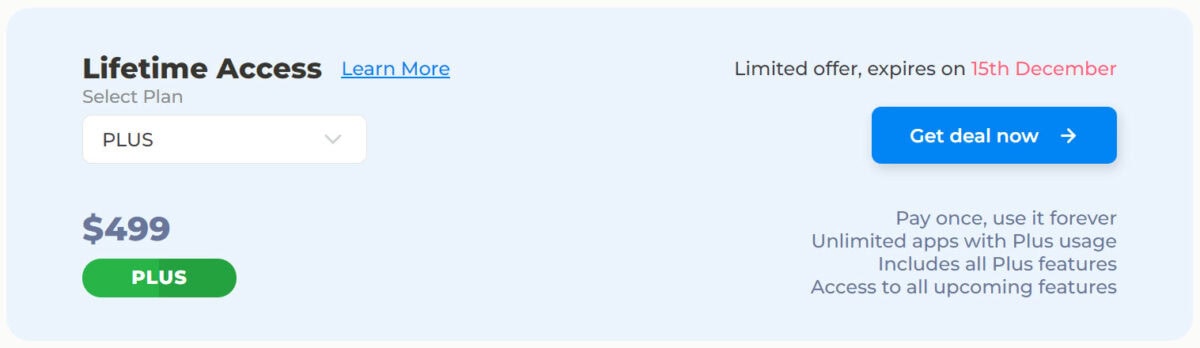 Notionapps Lifetime Deal Pricing A