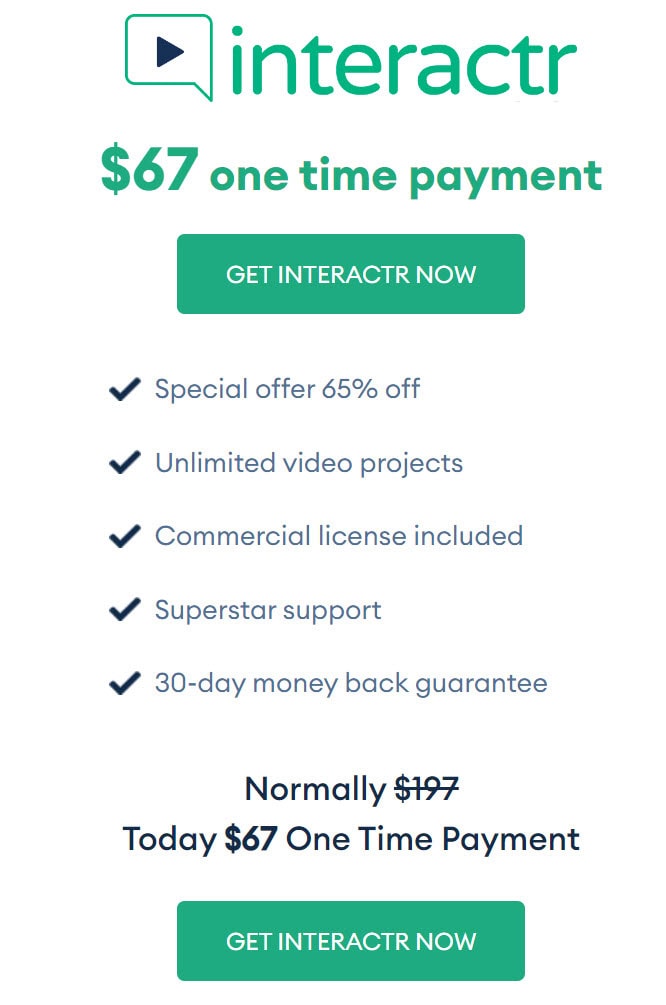 Interactr Lifetime Deal Pricing