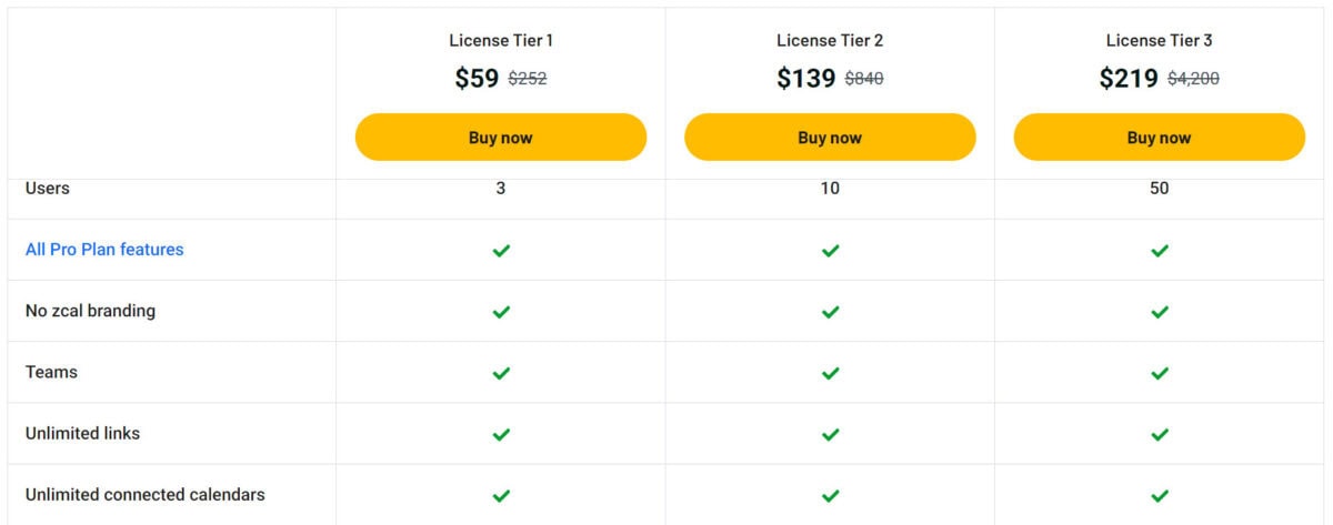 Zcal Lifetime Deal Pricing A