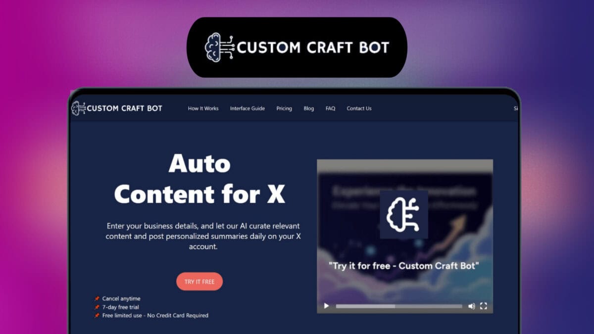 Custom craft bot lifetime deal image