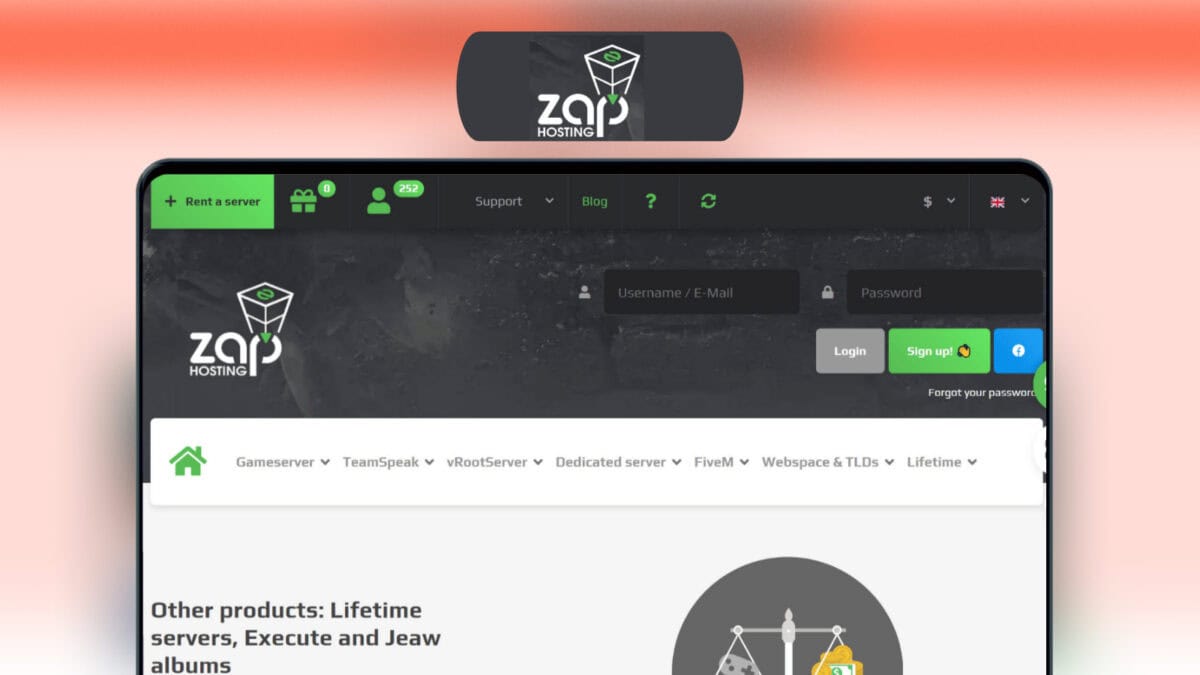 Zap hosting lifetime deal image