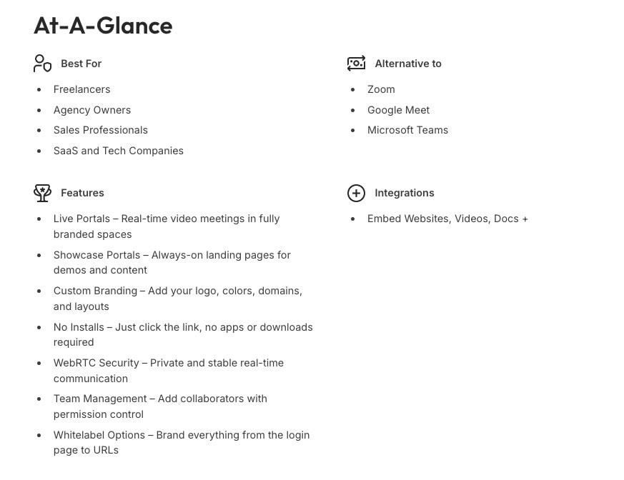 Liveportals at a glance