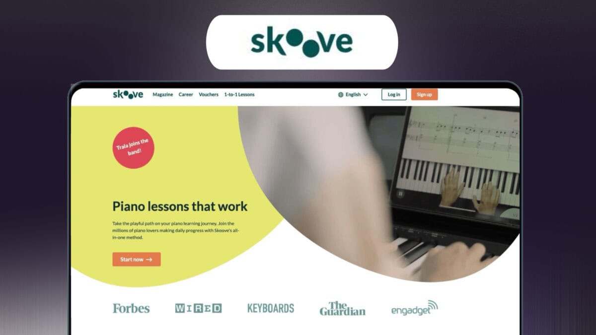 Skoove premium piano lessons featured image