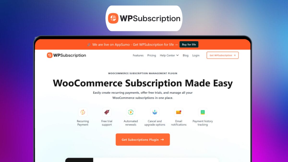 Wpsubscription lifetime deal image